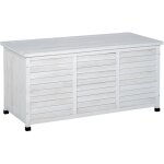 Coffre de rangement extérieur façade persienne - coffre jardin 283l - dim. 127 x 56 x 60cm - bois blanc ... Coffre de rangement extérieur façade persienne - coffre jardin 283l - dim. 127 x 56 x 60cm - bois blanc ...