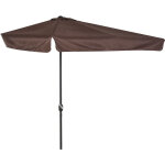 Outsunny - demi parasol - parasol de balcon 5 entretoises m�tal dim. 2, 3l x 1, 3l x 2, 49h m polyester ...