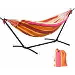 Hamac de jardin avec support en m�tal �poxy hamac sur pied 1 place charge max. 120 kg sac transport rouge ...