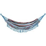 Hamac de voyage portable style hippie chic toile de hamac dim. 3l x 1, 5l m coton polyester multicolore ...