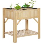 Outsunny - jardini�re sur pieds - carr� potager avec �tag�re - dim. 78l x 58l x 81h cm - 6 compartiments ...