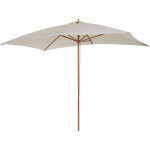 Parasol droit rectangulaire bois polyester haute densit� 2, 95l x 2l x 2, 55h m cr�me