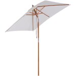 Parasol rectangulaire inclinable bois polyester haute densit� 2l x 1, 5l x 2, 3h m cr�me