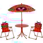Outsunny - salon de jardin enfant celine motif coccinelle