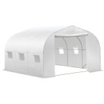 Outsunny - serre tunnel de jardin dim. 3, 5l x 3l x 2h m porte + 6 fenêtres enroulables acier galvanisé ... Outsunny - serre tunnel de jardin dim. 3, 5l x 3l x 2h m porte + 6 fenêtres enroulables acier galvanisé ...