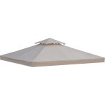 Toile de rechange pour pavillon tonnelle tente 3 x 3 m polyester haute densit 180 g / m beige