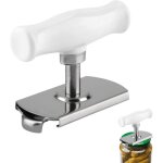 Ouvre - bo�te manuel, ouvre - bo�te manuel r�glable, ustensile de cuisine (ouvre - bo�te blanc avec poign�e ...
