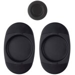 Ouvre&déco - 2 poignées de porte coulissante cuvette sans trou, nylon noir Ouvre&déco - 2 poignées de porte coulissante cuvette sans trou, nylon noir