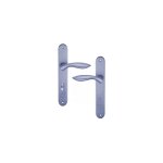 Ouvre&d�co - 2 poign�es de porte detroit verrou condamnation, aluminium inox entraxe 195 mm