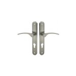 Ouvre&d�co - 2 poign�es de porte eva cylindre, aluminium nickel mat entraxe 195 mm