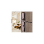 Ouvre&deco ? lot de 2 poign�es de porte marisa ? laiton canon de fusil ? entraxe 195 mm ? design sans ...