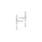 Ouvre&deco ? lot de 2 poign�es de porte pianosa � cylindre ? plaques �troites aluminium blanc ? entraxe ...