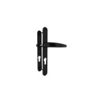Ouvre&d�co - 2 poign�es de porte pianosa cylindre, plaque �troite, aluminium noir entraxe 195 mm