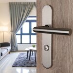 Ouvre&d�co - 2 poign�es universelles dualfit sur plaque ronde edison verrou condamnation, inox nickel ...