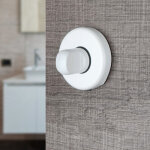 Ouvre&d�co - 2 rosaces de poign�e de porte rondes mira verrou condamnation, aluminium blanc mat