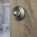 Ouvre&d�co - 2 rosaces de poign�e de porte rondes mira verrou condamnation, aluminium gris nickel mat ...