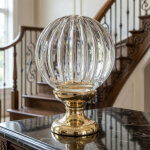Ouvre&d�co - boule de finition d'escalier cristal transparent, bowl cristal orange