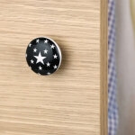 Ouvre&d�co - bouton de meuble sirius, porcelaine blanc noir �35 mm