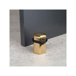 Ouvre&deco ? but�e de porte � fixer au sol hexagonale ? laiton dor� poli brillant ? anneau en caoutchouc ...