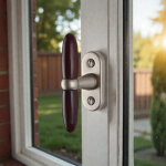 Ouvre&deco ? poign�e de fen�tre cr�mone aluminium nickel mat et bois fonc� ? forme cylindro - conique ...