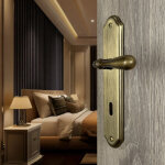 Ouvre&deco ? poign�e de porte d'entr�e carina ? 2 poign�es en laiton patin� ? entraxe 195 mm ? pour portes ...