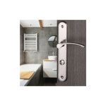 Ouvre&deco ? poign�es de porte eva verrou condamnation ? aluminium nickel mat ? entraxe 195 mm ? pour ...