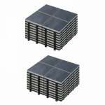 Oviala - lot de 16 dalles clipsables en pierre noir