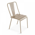 Oviala - chaise de jardin bistrot en mtal taupe
