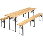 Oviala - ensemble brasserie table et bancs en bois pliants 218 cm Oviala - ensemble brasserie table et bancs en bois pliants 218 cm