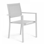 Oviala - fauteuil de jardin aluminium et textil�ne blanc