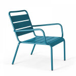 Oviala - fauteuil de jardin bas relax acier bleu pacific - palavas