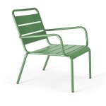 Fauteuil de jardin bas relax acier vert cactus - palavas