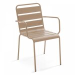 Oviala - fauteuil de jardin en m�tal taupe - palavas