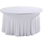 Housse �lastique drap�e pour table ronde diam. 180cm