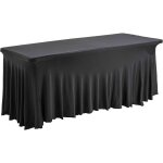Oviala - housse nappe pour table de cocktail, r�ception, 180 cm noir