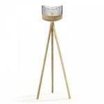 Oviala - lampadaire en manguier massif et rotin