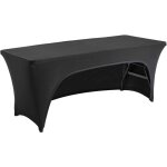 Oviala - nappe housse avec ouverture pour table pliante 180cm noire Oviala - nappe housse avec ouverture pour table pliante 180cm noire