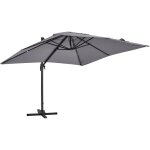 Parasol d�port� rotatif 3 x 3m en aluminium gris