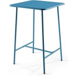 Oviala - table haute de jardin carrée en acier bleu pacific - palavas Oviala - table haute de jardin carrée en acier bleu pacific - palavas
