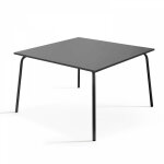 Oviala - table de jardin carre en mtal anthracite - palavas