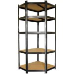 Tagère d'angle noire charges lourdes - en métal 5 plateaux - 875 kg - 180x75x40cm - Étagère de coin - ... Tagère d'angle noire charges lourdes - en métal 5 plateaux - 875 kg - 180x75x40cm - Étagère de coin - ...
