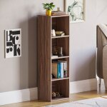 Oxford bibliothque cube 4 niveaux meuble de rangement tagre h 106 x l 32 x p 24 cm, noyer
