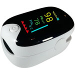 Oxym�tre de surveillance avec �cran led pour adultes et personnes �g�es, lecteur de glyc�mie (blanc)