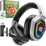 Ozeino casque gaming sans fil pour pc ps5 ps4, 2. 4ghz audio sans perte, usb & type - c �dition festive ...