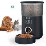 P&k 4l distributeur automatique de nourriture noir pour chat et chien distributeur de croquette gamelle ...
