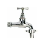 Robinet d'arrosage chrom�, nez 20x27, m�le 15x21