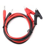 P1040 lot de 2 c�bles de test avec fiches bananes en silicone et pinces crocodiles