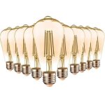 Pack de de 10 ampoules led e27 7w st64 2200 k , xu, type edison temp�rature de couleur: blanc chaud 2200k ...