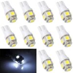 Pack de 10 - lumi�re � diode blanche t10 w5w - lumi�re led de voiture blanche
