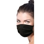 Pack 10 pcs masque chirurgical noir avec lacets 3 couches de cordon nasal